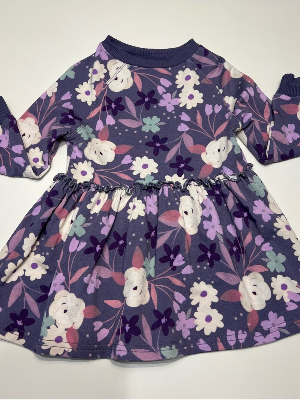 Little Sleepies Purple Floral Long Sleeve Dress